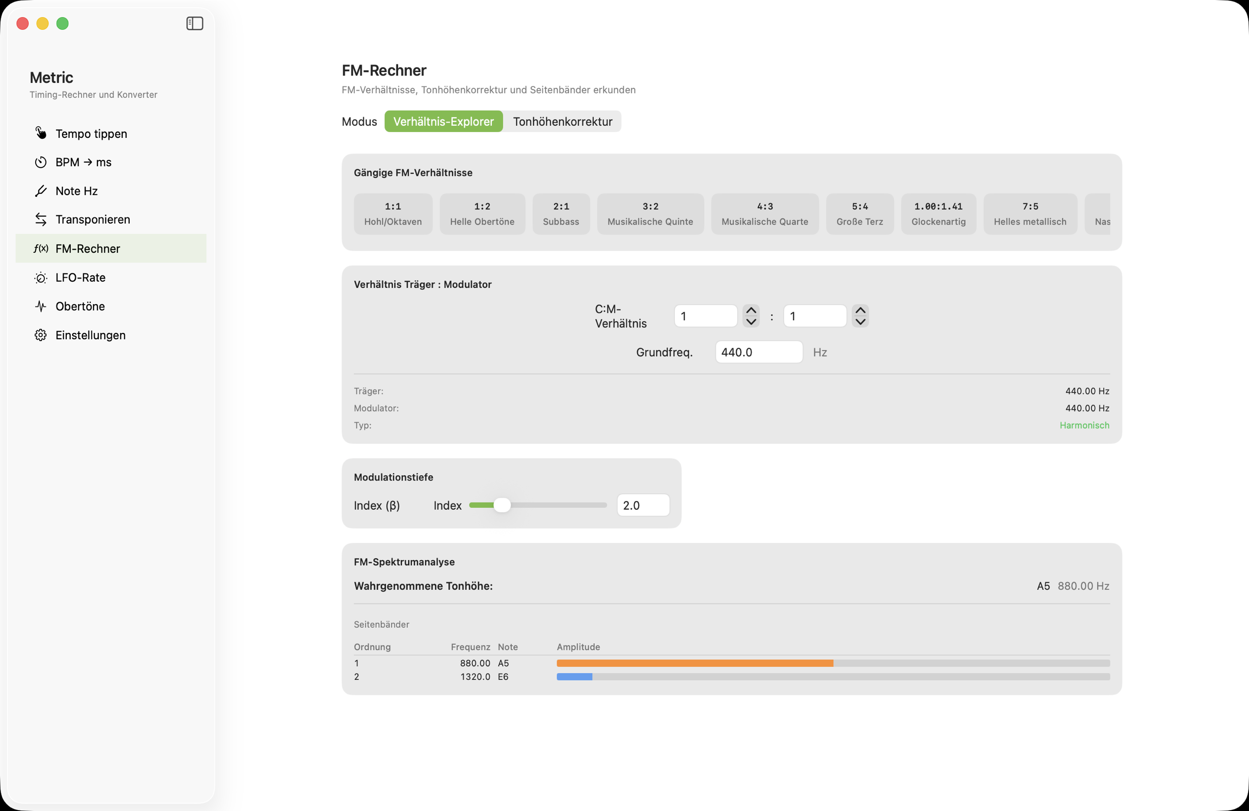 FM-Rechner auf macOS