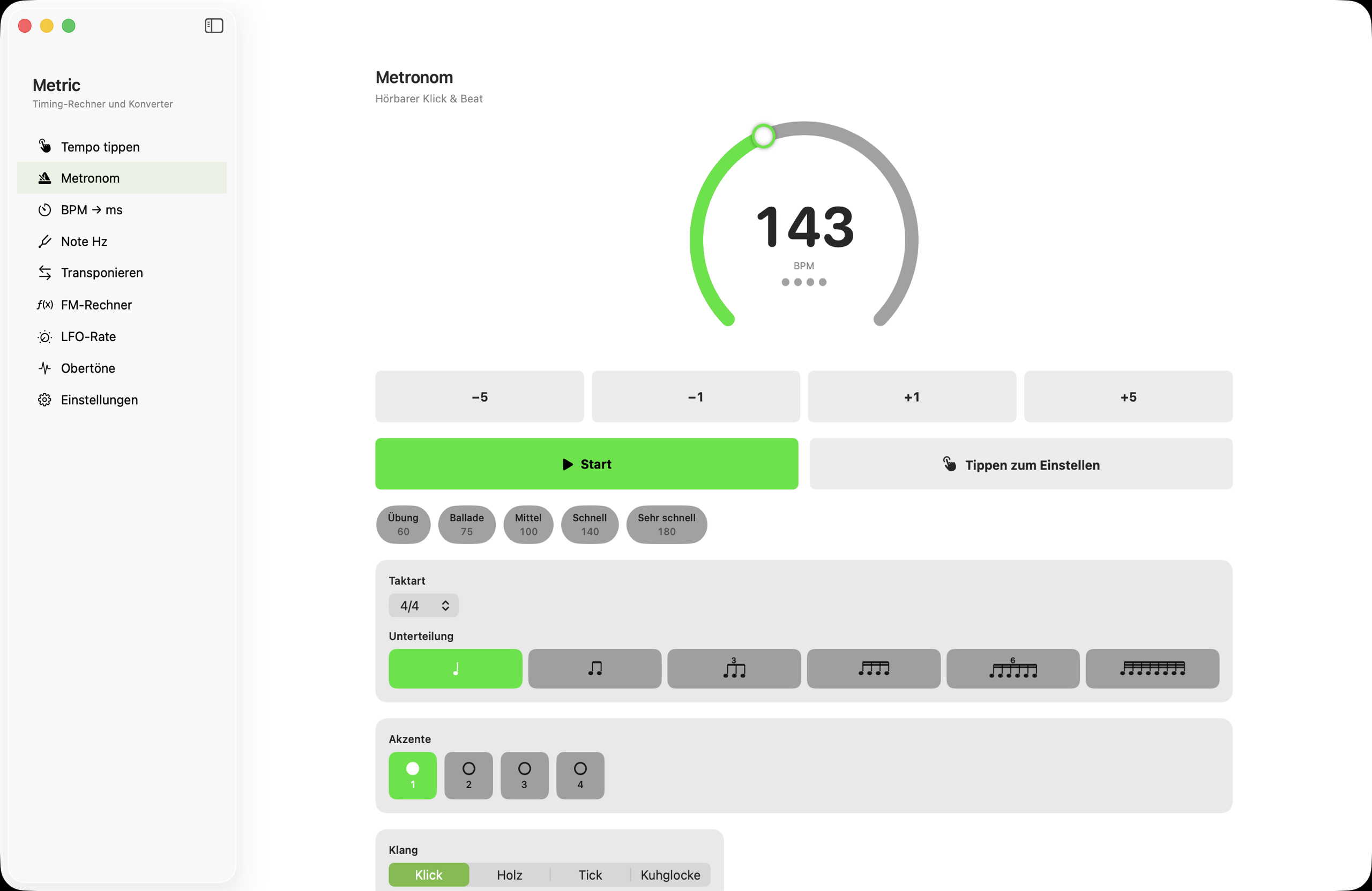 Metronom auf macOS