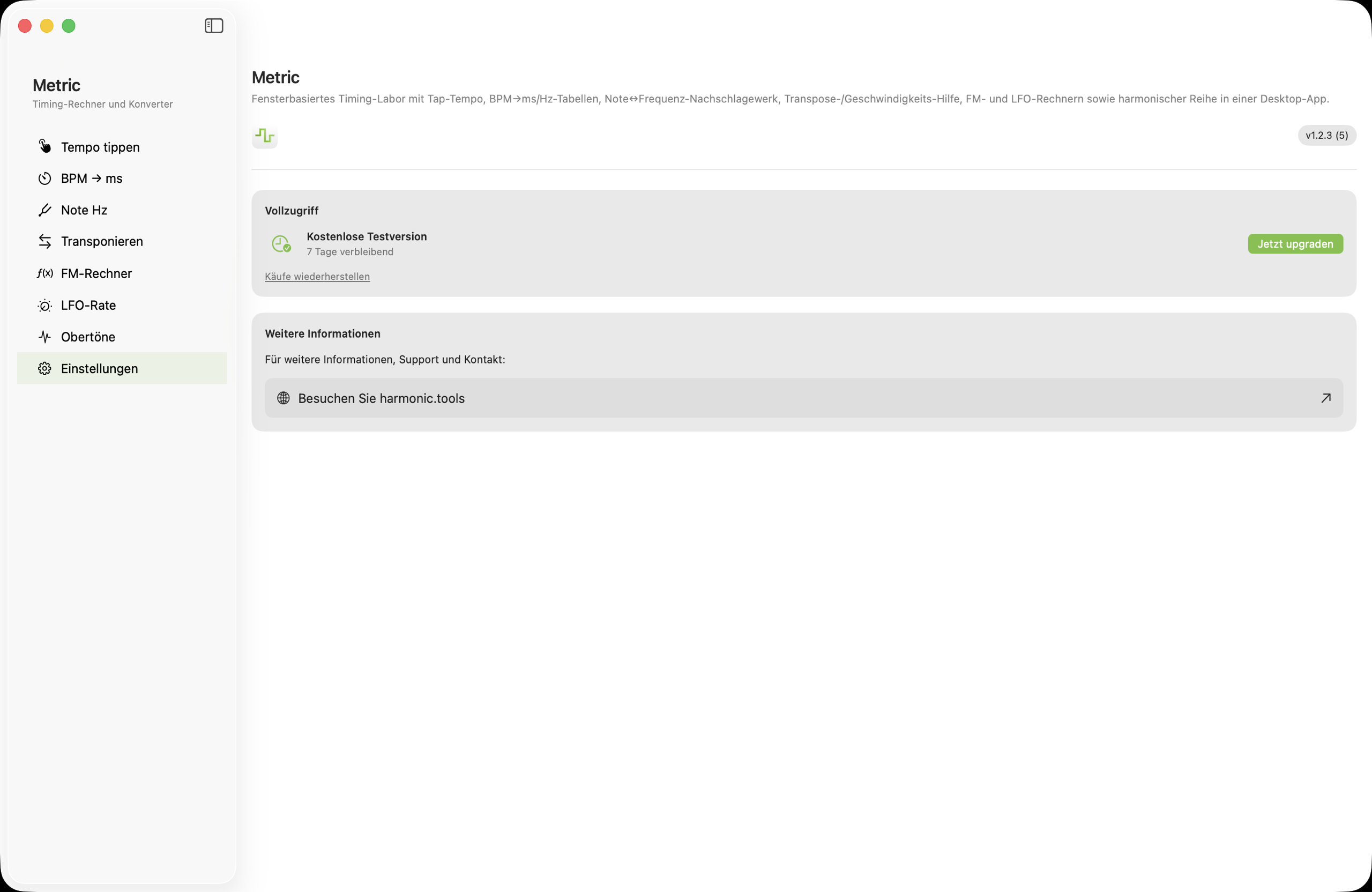 Einstellungsbildschirm auf macOS