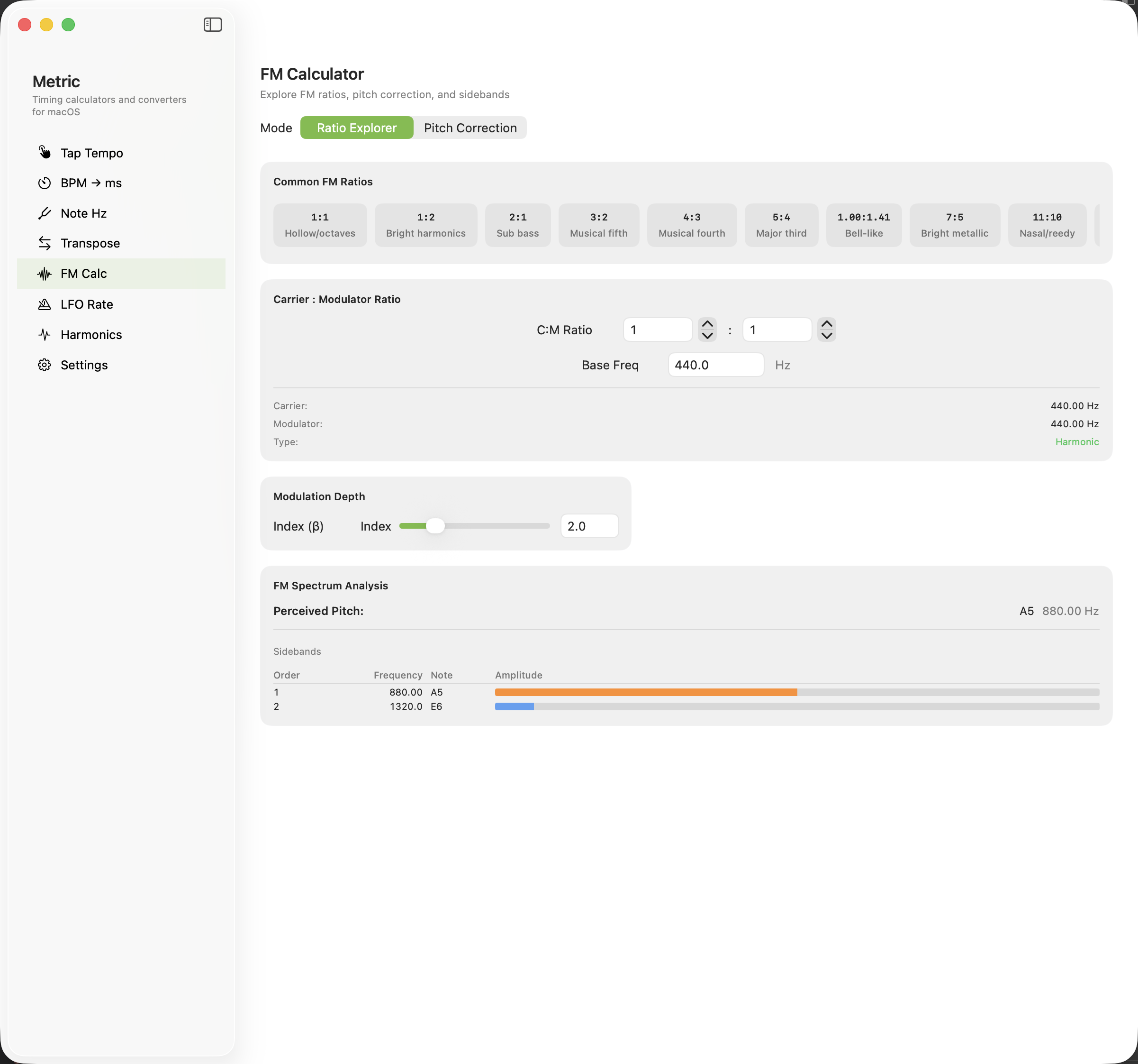 FM Calculator on macOS