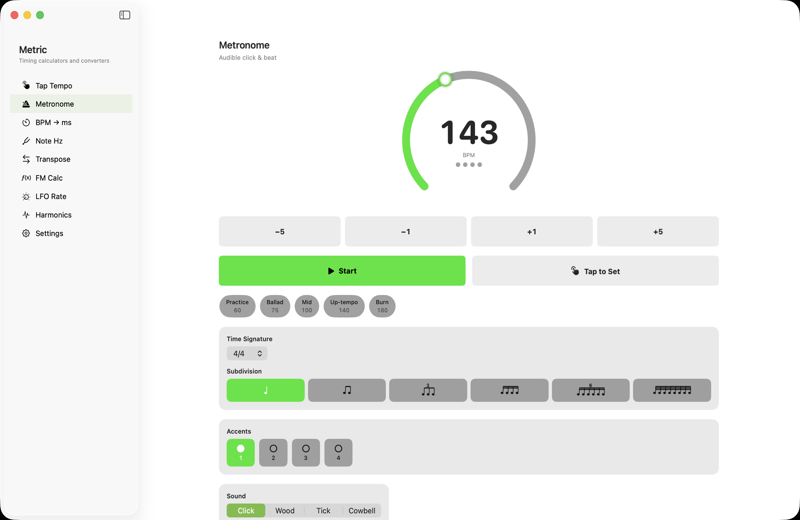 Metronome on macOS