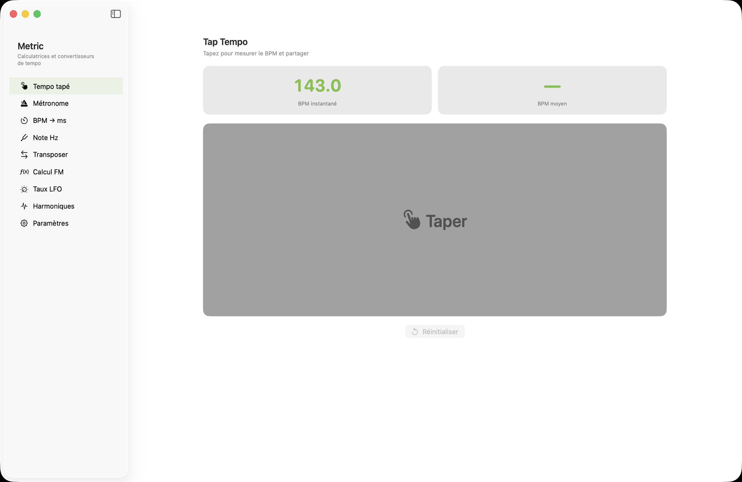 Metric sur macOS