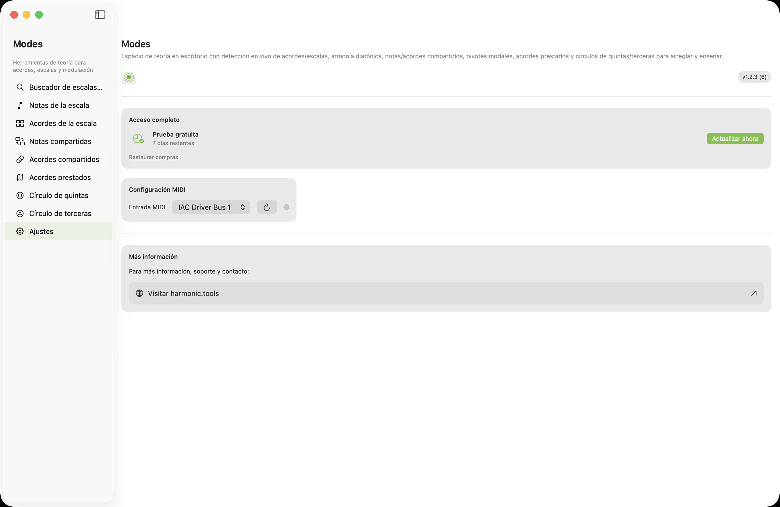 Ajustes en macOS