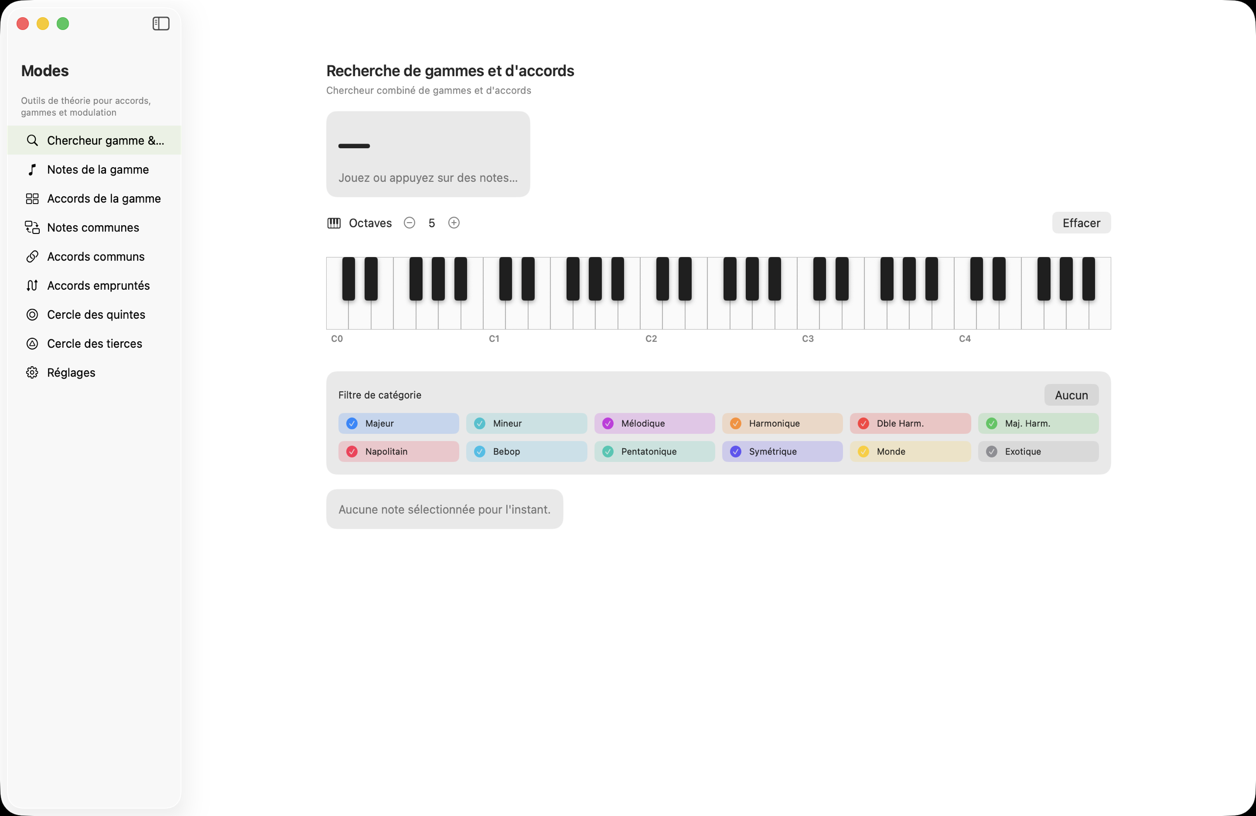 Modes sur macOS